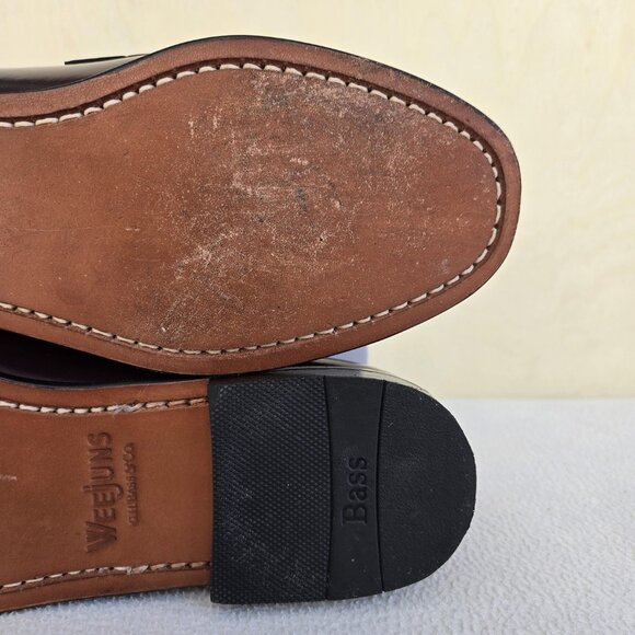 G.H. Bass Weejuns Logan Shoes Mens Size 9.5 D Burgundy Leather Penny Loafers - Picture 11 of 11